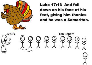 Thanksgiving Turkey One Thankful Man Ten Lepers Clipart Luke 17:16
