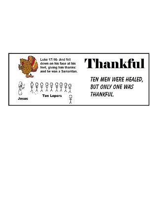 Thanksgiving Turkey One Thankful Man ten lepers bookmark