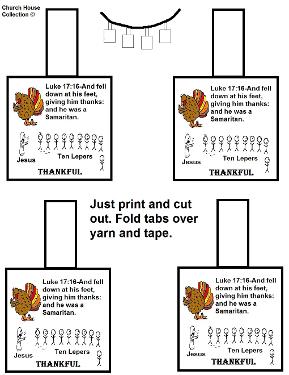 Thanksgiving Turkey One Thankful Man Ten Lepers Necklace Template