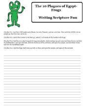 The 10 Plagues of Egypt Frog Writing Scripture Fun Activity Sheet