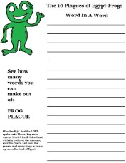 The 10 Plagues of Egypt Frog Word in a Word Activity Page
