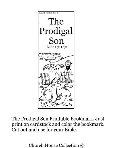 The prodigal son printable bookmark to color