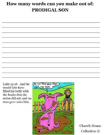 the prodigal son word in a word activity sheet