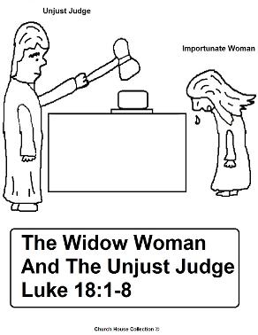 Parable Of The Importunate Woman and Unjust Judge Coloring Page