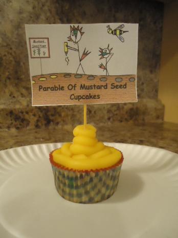 The parable of the mustard seed cupcake snack for kids for Sunday school