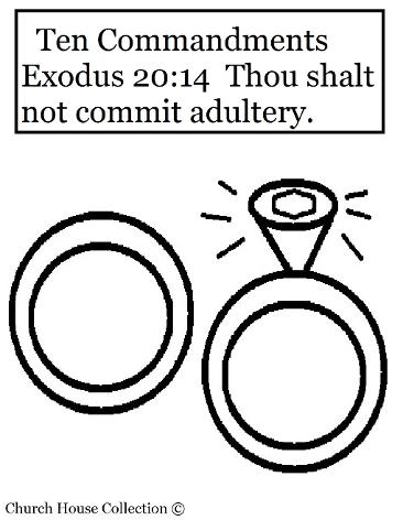 Thou shalt not commit adultery coloring page for ten commandments wedding rings