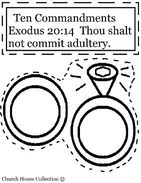 Thou shalt not commit adultery cut out craft for ten commandments