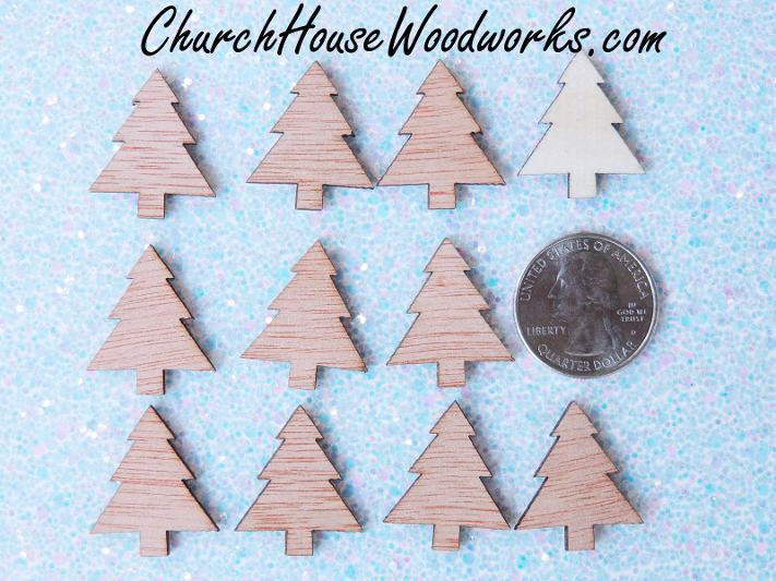 Mini Wood Christmas Trees For Christmas Crafts DIY Wreaths