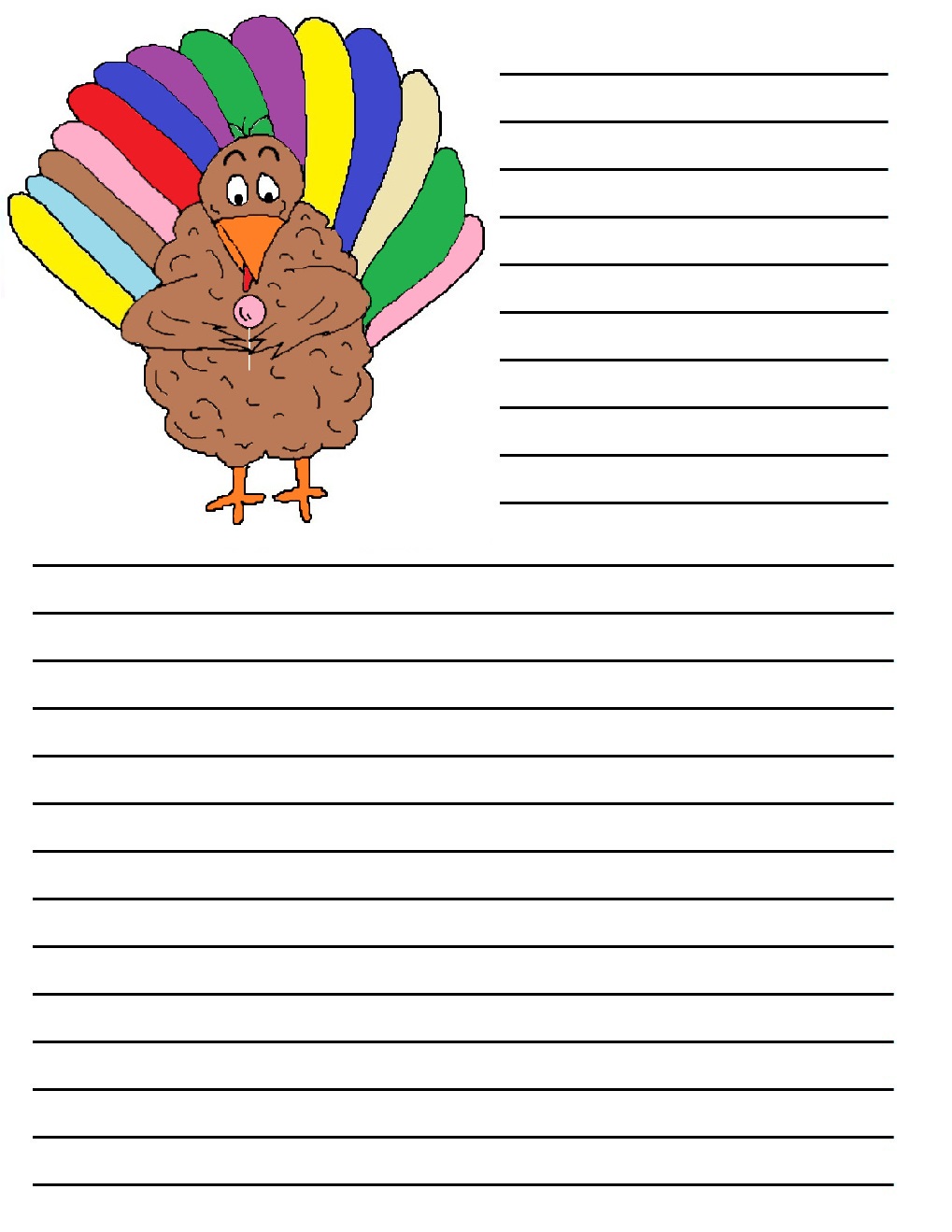 Turkey writing paper Turkey writing paper picture