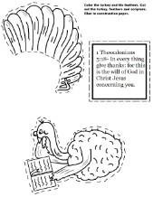Turkey Reading Bible Give Thanks In All Things Activity Sheet For Kids