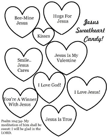 Jesus Sweetheart Candy Coloring Page Psalm 104:34