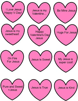 Jesus Sweetheart Candy Cutouts