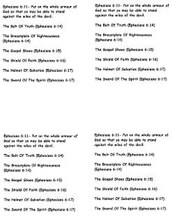 Armor of God Scripture Print Out