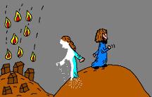 Lot's Wife Turned Into A Pillar of Salt Sunday School Bible Coloring Pages