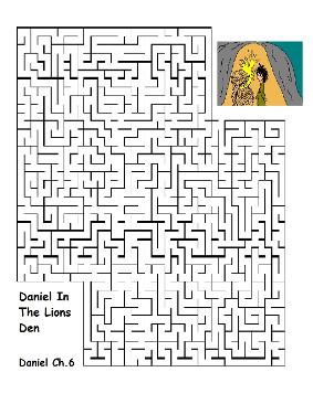 Daniel in the lions den maze