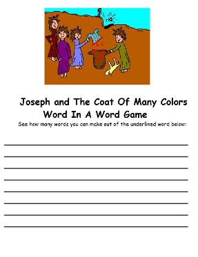  Josephs Coat of Many Colors Word In Word