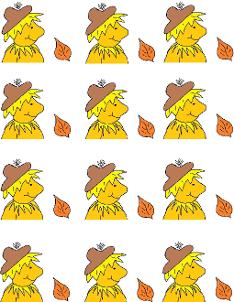 Fall Scarecrow Stickers or Fall Scarecrow Cupcake Toppers