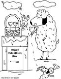 Valentine Coloring Pages Happy Valentine's Day School Kids Sheep