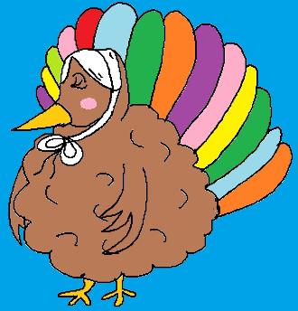 Thanksgiving Turkey Wearing A Bonnet Clipart Image Cartoon Illustration Picture 