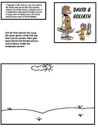 David and Goliath Activity Sheet for Sunday school kids by Church House Collection