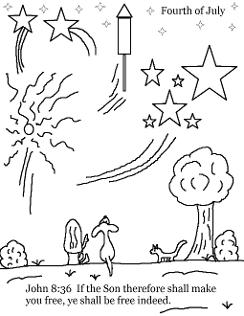 Fourth of July Sunday School Lesson For Kdis- Coloring Page for Sunday School