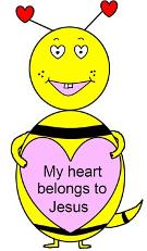 Valentine Sunday School Bible Coloring Pages Free Printable Coloring Sheets- My Heart Belongs To Jesus Coloring pages for preschool kids in children's church ministry. Bumble bee holding a heart cartoon picture by Church House Collection