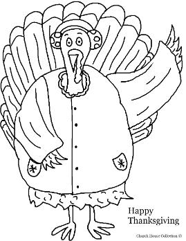 Turkey Wearing a coat and earmuffs coloring page- Thanksgiving Turkey Coloring pages