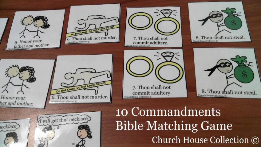 10 Commandments Bible Matching Game