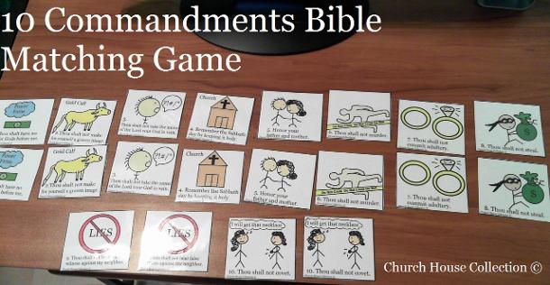 10 Commandments Bible Matching Game