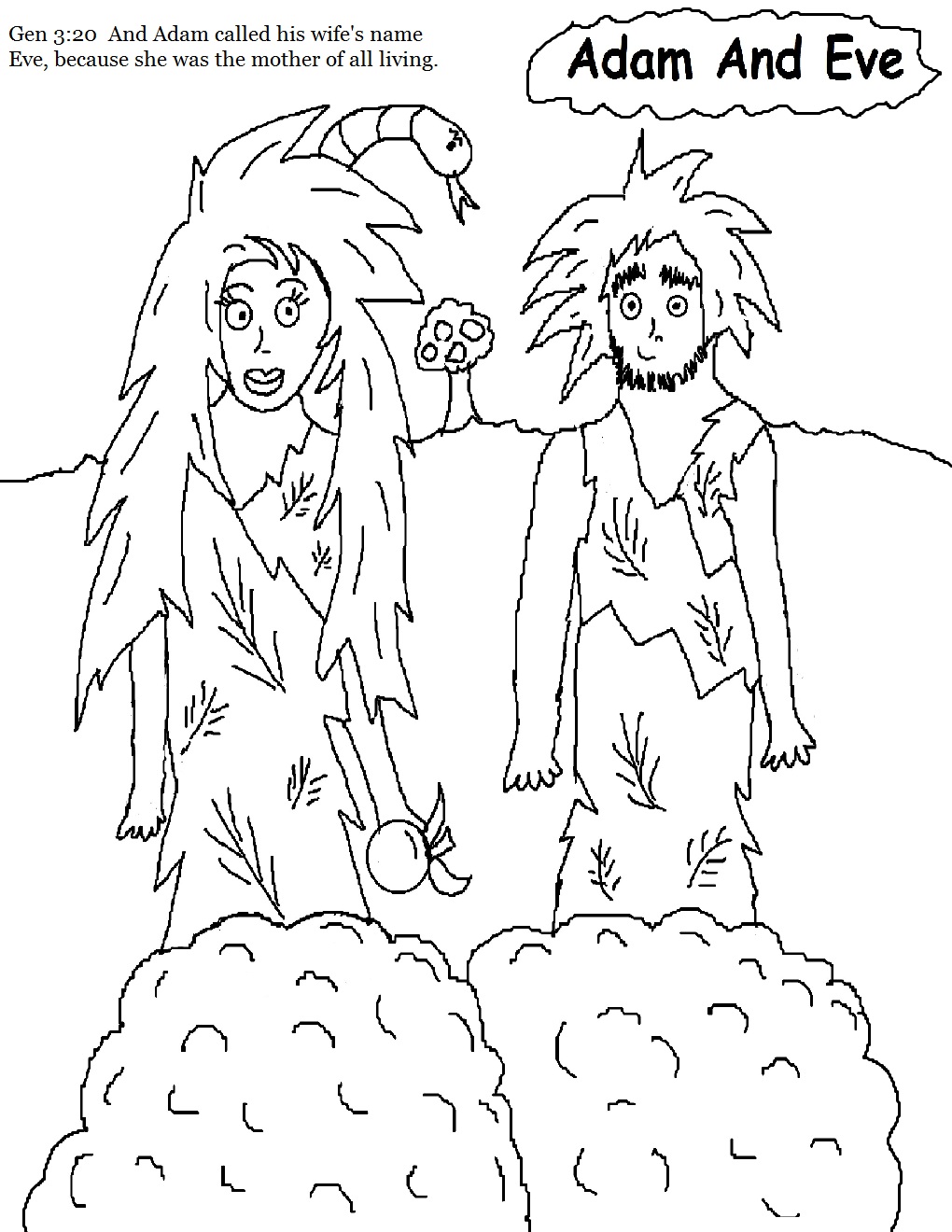 Adam And Eve Coloring Pages