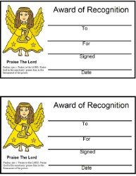 Angel Joyful Noise Praise The Lord Award Certificates