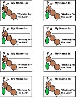 Ant Labor Day Working For The Lord Name Tags