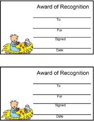 Baby Jesus In The Manger And Sheep Putting Doing Crafts Award Certificate
