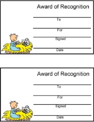 Baby Jesus In The Manger and Sheep Reading Award Certificate