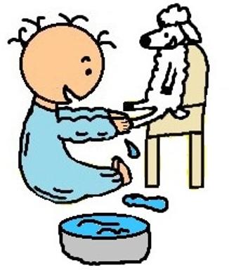 Flip Flop Sunday School Lesson Baby Jesus Washing His Sheep's Feet Clipart