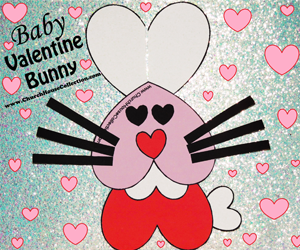 Valentine's Day Bunny Rabbit Cutout Crafts For Kids