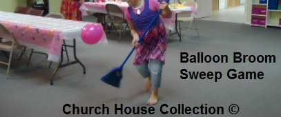 Balloon Broom Sweep Game For Children's Church