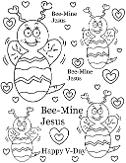 Bee-Mine Valentine Coloring Pages