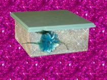 Blue Glitter With Bling Rhinestone Cake Stand