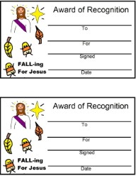  Falling For Jesus  Award Certificate