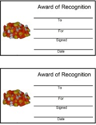 Candy Corn Award Certificate