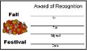 Church Fall Festvial Award Certificates