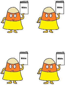 candy corn holding bible sunday school printable