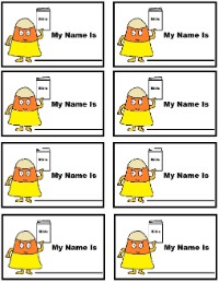 Candy Corn  Holding Bible Name Tags