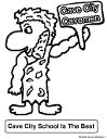 Cave City Caveman Coloring Pages- Cave City School Coloring Pages