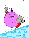 Jesus is the reason for the season coloring page christmas mouse carrying ball ornament drinking hot chocolate