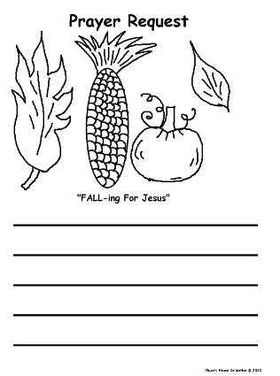 Fall Prayer Request Printable Sheet