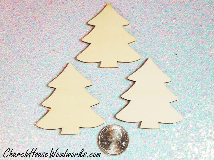 Blank Wood Christmas Tree Ornaments For DIY Craft Projects and Painting