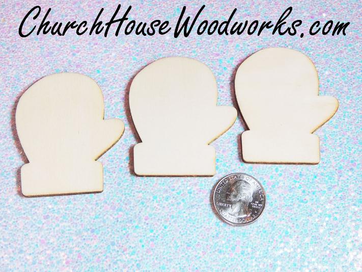 Blank Wood Mitten Christmas Ornaments DIY Crafts Wreaths