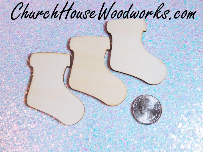 Wood Stocking Christmas Ornaments Blank